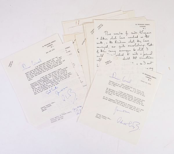 MUSIC - A collection of 35 autograph and typed letters, signed, by Sir Adrian Boult, Sir John Barbirolli and Roger Quilter. [etc.]