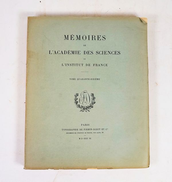 BECQUEREL, Henry Antoine (1852-1908). Recherches sur une Propriete Nouvelle de la Matiere. Activite Radiante Spontanee ou Radioactivite de la Matiere.