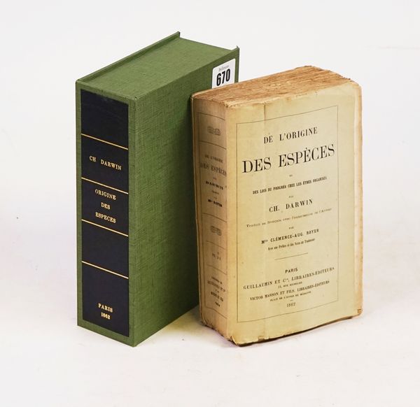 DARWIN, Charles (1809-82). De l' Origine des Especes.