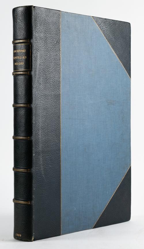 LACE - Augusta Godin, Baronne LIEDTS (1850-85). Anciennes Dentelles Belges, Anvers, 1889, folio, 185 phototype plates of lace, contemporary dark blue half morocco. FIRST EDITION.