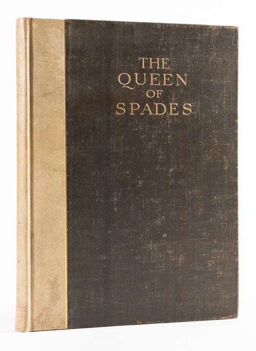 ALEXEIEFF, Alexandre (1901-82, illustrator) - Alexander PUSHKIN (1799-1837). The Queen of Spades, London, The Blackamore Press, 1928, 4to, coloured illustrations, original vellum-backed boards. NUMBER 74 OF 250 COPIES.