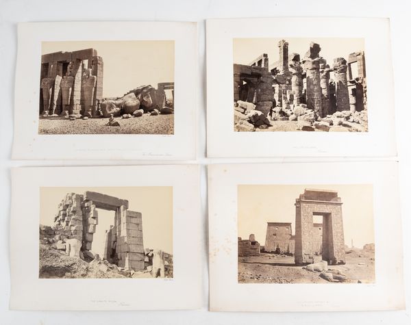 FRITH, Francis (1822-98, photographer). 37 albumen silver prints of Egypt (36) and Ethiopia (1) by Francis Frith, some with printed signature and/or dated 1857, mounted on card with printed captions, average image size 165 x 230mm. (37)