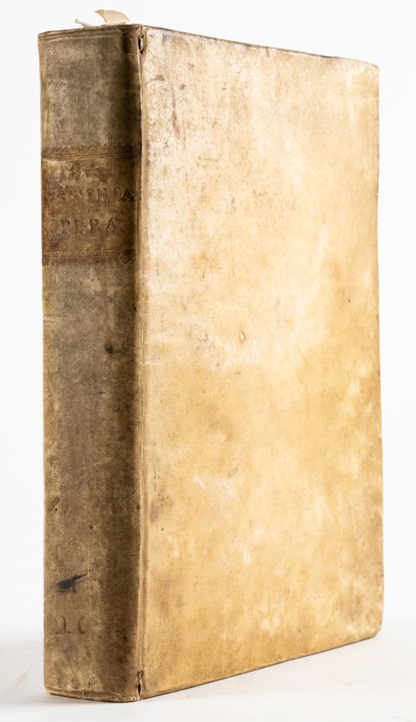 JUSTINIAN, Lawrence, Saint (1381-1456). [Opera, Brescia, Angelus Britannicus, 1506], folio, lacking colophon [as often], contemporary vellum.