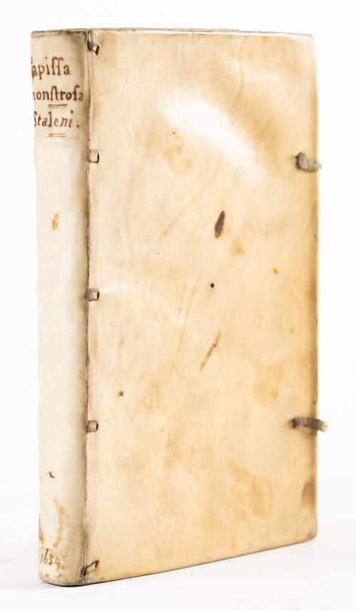 STALENUS, Joannes (1592-1651). Papissa monstrosa, et mera fabula, Cologne, 1639, 8vo, contemporary vellum. FIRST EDITION of this work on "Pope Joan".