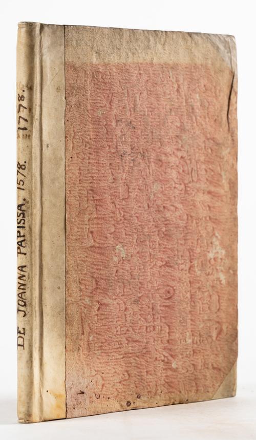 BLASCO, Carlo ([dates unknown]). Diatriba de Joanna Papissa, seu de ejus fabulæ origine, Naples, 1778, 8vo, contemporary half vellum. FIRST EDITION of this work on "Pope Joan".