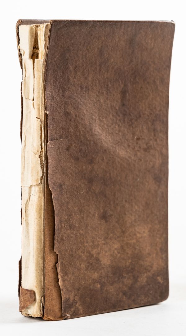 MONTECALVI, Onorato ([dates unknown]). Trium barbarorum philosophorum vite Abaris Hyperborei, Anacharsis Scythe, Asclepii Imutis, Cesena, 1631, 12mo, old calf (lacks spine). FIRST EDITION.