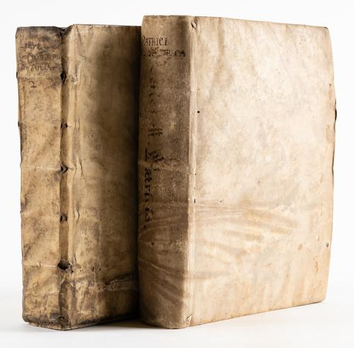 CATHERINE OF SIENNA, Saint (1347-80). Lettere Devotissime della Beata Vergine Santa Caterina da Siena, Venice, 1562, 4to, contemporary vellum. With Francesco Patrizi's Della Poetica (Ferrara, 1586, 2 vols. bound in one, 4to, contemporary vellum. (2)