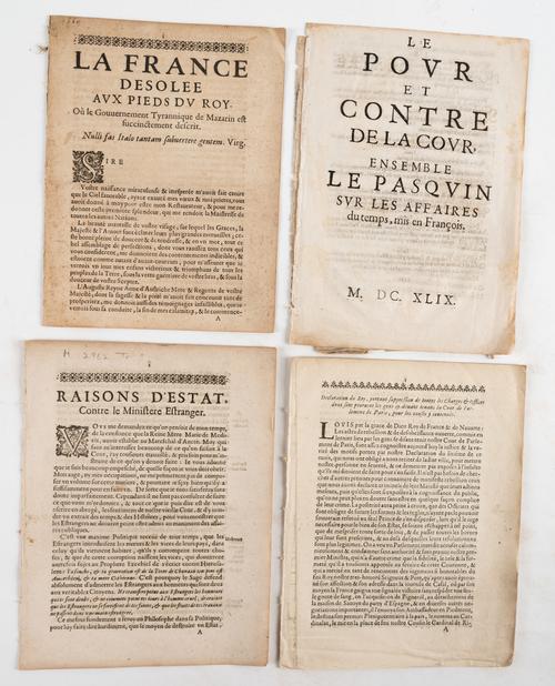 "MAZARINADES" - A collection of 30 pamphlets. Please see the full listing of titles and footnote below. (30)