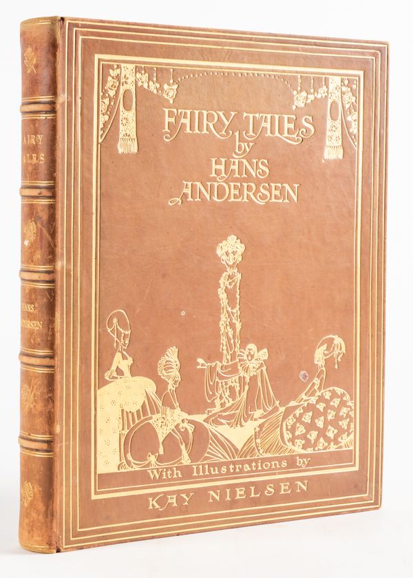 NIELSEN, Kay (1886-1957, illustrator) - Hans Christian ANDERSEN (1805-75).  Fairy Tales, London, [1924]. 4to, 12 mounted coloured plates by Nielsen, original pictorial russet calf gilt. NUMBER 295 OF 500 COPIES SIGNED BY THE ARTIST.