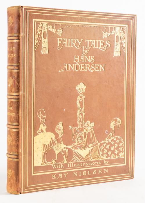 NIELSEN, Kay (1886-1957, illustrator) - Hans Christian ANDERSEN (1805-75).  Fairy Tales, London, [1924]. 4to, 12 mounted coloured plates by Nielsen, original pictorial russet calf gilt. NUMBER 295 OF 500 COPIES SIGNED BY THE ARTIST.