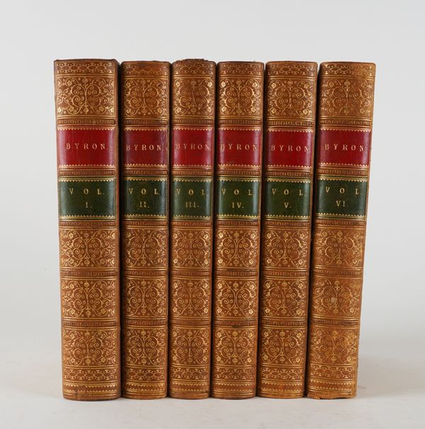 BYRON, Lord (1788-1824). The Poetical Works ... A New Edition, London, 1855-56, 6 volumes, large 8vo, attractively bound in full contemporary calf gilt. (6)