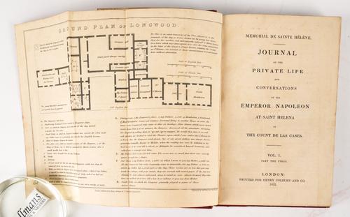 EMMANUEL-AUGUSTIN-DIEUDONNE-JOSEPH, Comte de (1766-1842). Memorial de Saint Helene, London, 1823-35, 8 parts in 8 vols., 8vo, 20 plates and maps, attractively bound in 19th-century half red morocco gilt by Bumpus. (8)