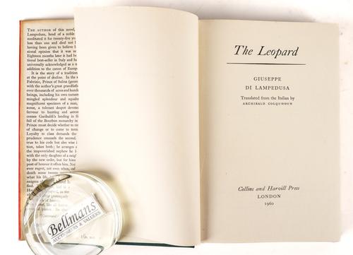 LAMPEDUSA, Giuseppe Tomasi di (1896-1957). The Leopard, London, 1960, 8vo, original green cloth, dust-jacket. AN EXCEPTIONALLY FINE COPY OF THE FIRST EDITION.