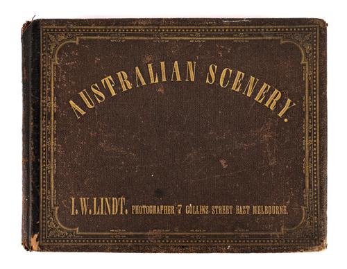 LINDT, John William (1845-1926, photographer). 12 fine albumen photographic prints by J. W. Lindt, 3 taken on board H.M.S. Dart, the remainder of scenes in New Guinea, mounted in an album. PRESENTATION COPY. Please see the full description below.