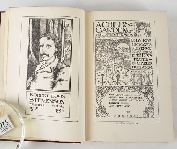 CUNARD, Nancy (1896-1965) - Robert Louis STEVENSON (1850-94). A Child's Garden of Verses, London, 1902, 8vo, illustrations, original buckram. INSCRIBED, "From Nancy Cunard, to Antony[sic] Eden, Xmas 1906."