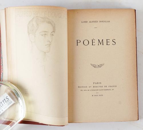 DOUGLAS, Lord Alfred (1870-1945). Poems, Paris, 1896, 8vo, portrait of the author, early 20th-century tan half morocco gilt by Zaehnsdorf. FIRST EDITION. With the same author's Autobiography (London, 1929). (2)