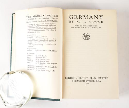 GOOCH, G. P. (1873-1968). Germany, London, 1926, large 8vo, cloth. "Second impression". ANNOTATED AND HIGHLIGHTED IN PENCIL BY ANTHONY EDEN THROUGHOUT. With 2 other related books. (3)