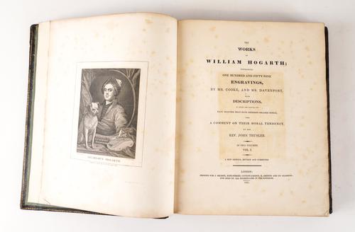 HOGARTH, William (1697-1764, illustrator). The Works, London, 1821, 2 volumes, 4to, engraved portrait and 159 plates by William Hogarth, contemporary black morocco gilt (rubbed, scuffed and scratched). (2)