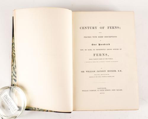 HOOKER, William Jackson (1785-1865). A Century of Ferns, London, 1854, folio, 100 coloured lithographed plates by Fitch, 19th-century half green morocco gilt by Zaehnsdorf. FIRST EDITION.