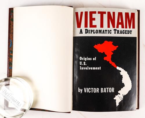 VIETNAM - Victor BATOR (1891-1967).  Vietnam, New York, 1965, 8vo, morocco. FIRST EDITION, PRESENTATION COPY, inscribed by the author to Anthony Eden. With 6 other books related, one inscribed by Eden, the others ANNOTATED by him. (7)