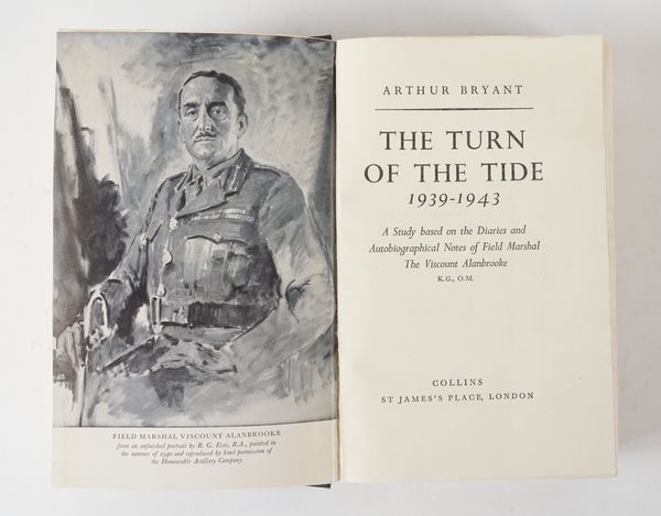 BRYANT, Arthur (1899-1985). The Turn of the Tide 1939-1943, London, 1957, 8vo, original black buckram. FIRST EDITION, ANNOTATED AND HIGHLIGHTED IN PENCIL BY ANTHONY EDEN THROUGHOUT. With another book by Bryant. (2)