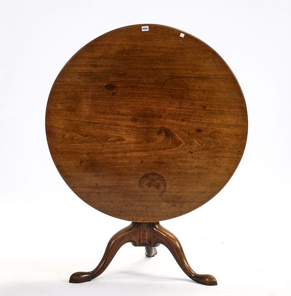 A MID-18TH CENTURY MAHOGANY CIRCULAR SNAP TOP TRIPOD OCCASIONAL TABLE