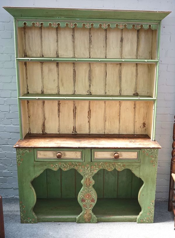 A 19TH CENTURY IRISH STYLE PINE DRESSER