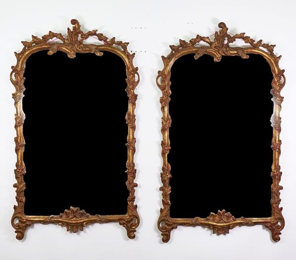 A  PAIR OF VICTORIAN STYLE GILT FRAMED MIRRORS