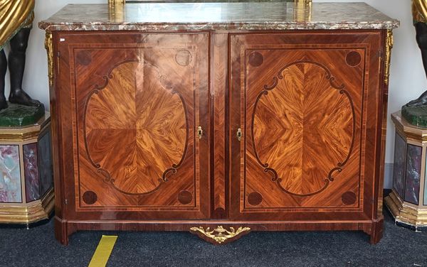 A LOUIS XV ORMOLU MOUNTED TULIPWOOD BUFFET