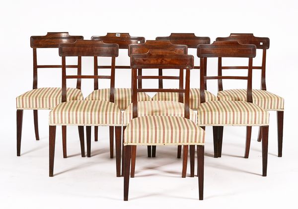 A SET OF EIGHT GEORGE IV MAHOGANY DINING CHAIRS