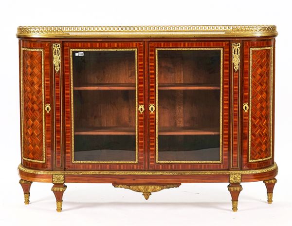 A LOUIS XVI STYLE ORMOLU MOUNTED ROSEWOOD SIDE CABINET