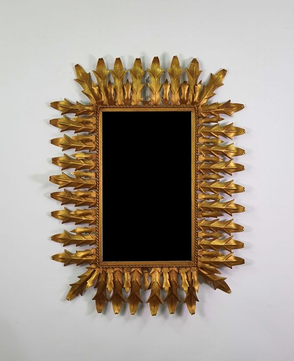 A MID-20TH CENTURY GILT-METAL MIRROR