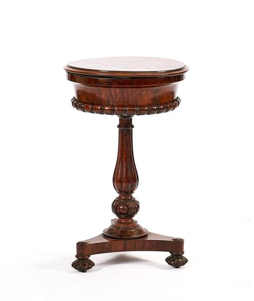 A GEORGE IV ROSEWOOD TEAPOY