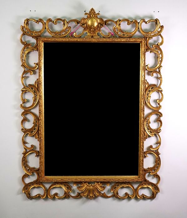 A GILTWOOD ROCCO STYLE RECTANGULAR MIRROR