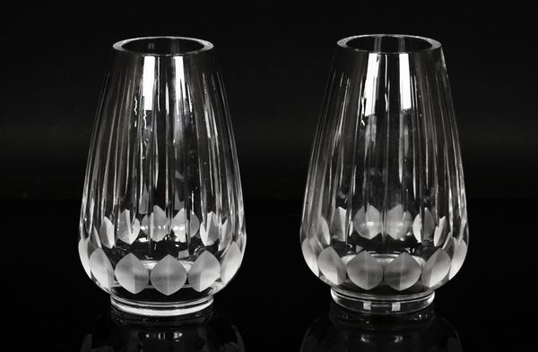 A pair of Cartier glass vases