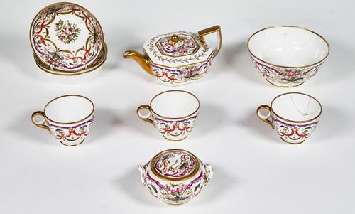 A Spode porcelain part tea service