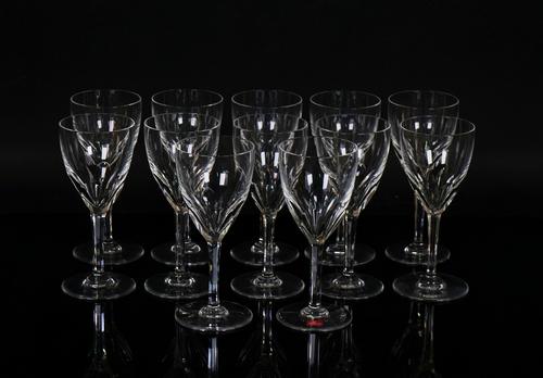 A set of twelve Baccarat wine glasses