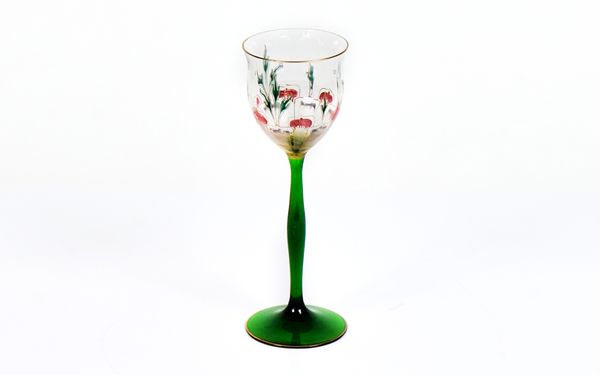 A Theresienthal  enamelled wine glass