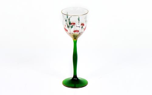 A Theresienthal  enamelled wine glass