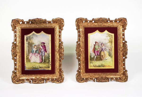 A pair of French porcelain plaques