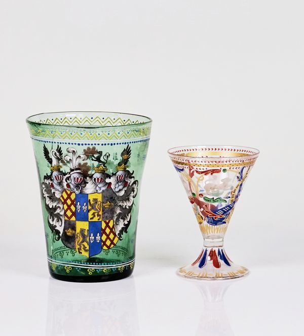 A VENETIAN HISTORISMUS ENAMELLED GLASS GOBLET (2)