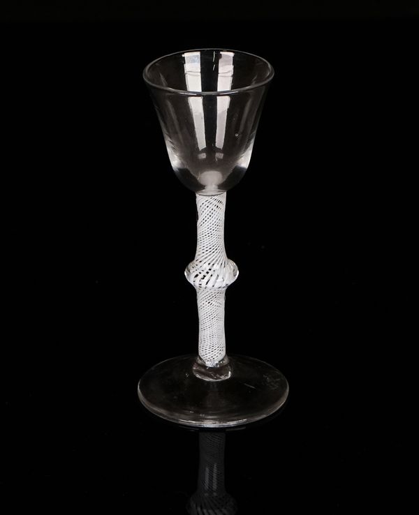 An opaque twist wine glass