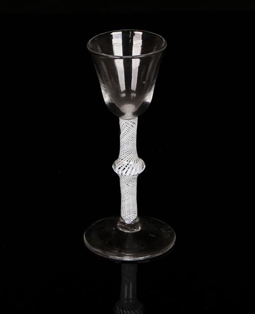 An opaque twist wine glass