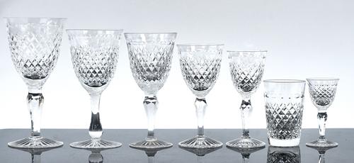 A composite Stuart crystal suite of drinking glasses