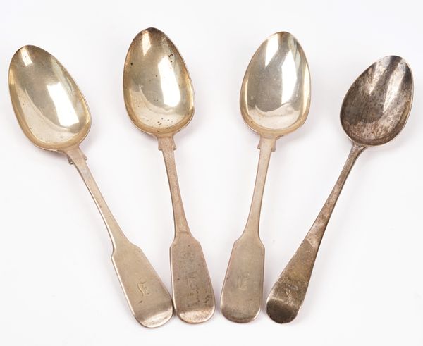 Three Scottish silver tablespoons and another silver tablespoon (4)