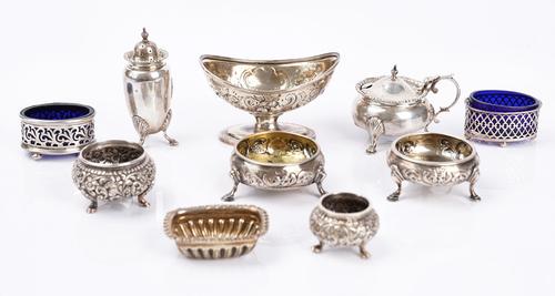 A group of ten condiments