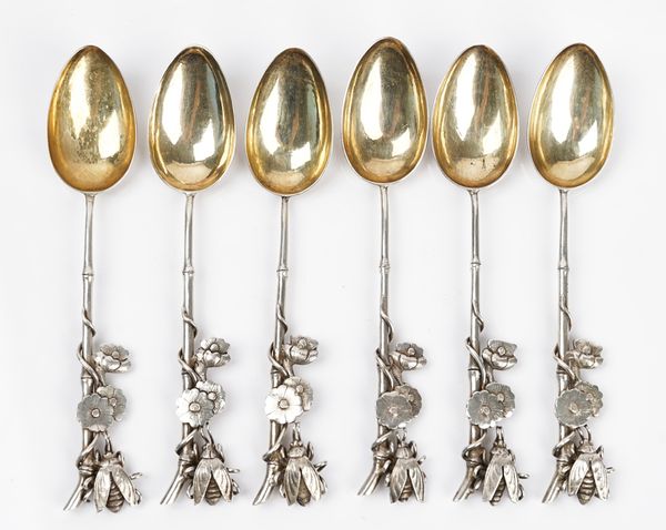 A set of six Chinese teaspoons (6)