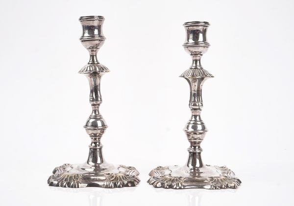 Pair of silver plated candlesticks