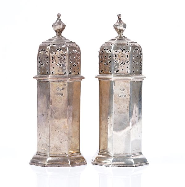 A pair of silver sugar casters (2)