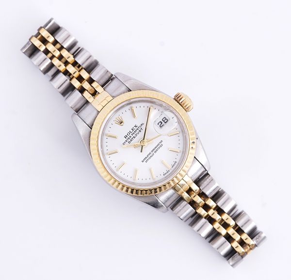 A lady's steel and gold Rolex Oyster Perpetual Datejust bracelet wristwatch